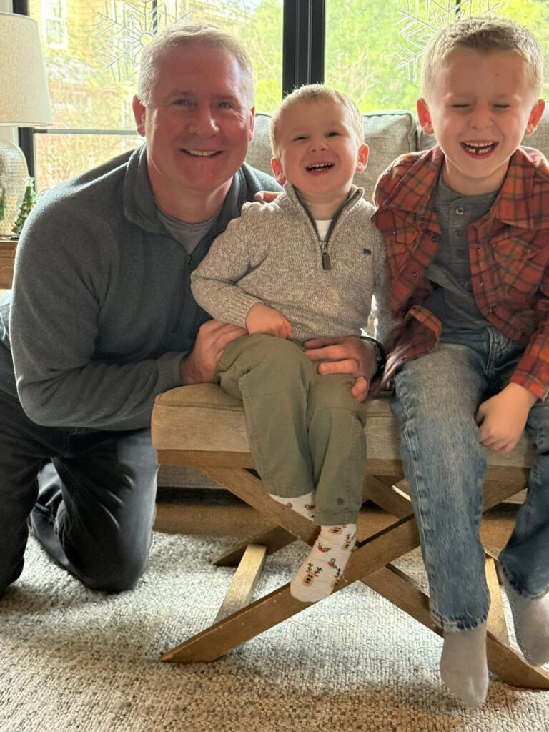 Dr Jason Long with his children